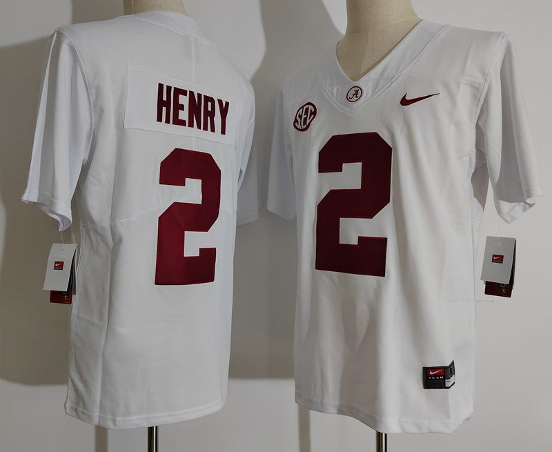 Men Alabama Crimson Tide 2 Henry White Nike 2025 NCAA Jersey